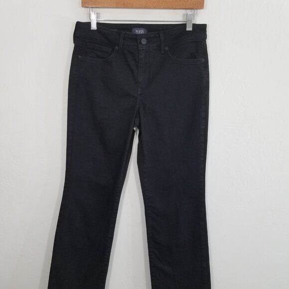NYDJ Lift x Tuck Marilyn Straight Stretch Jeans Black Size 6 - Picture 2 of 9